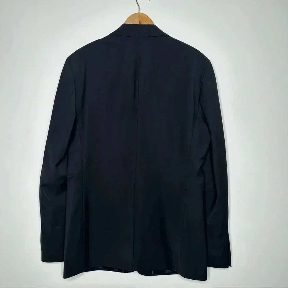 ZARA Man Black Wool Blend Two Button Blazer Size 42